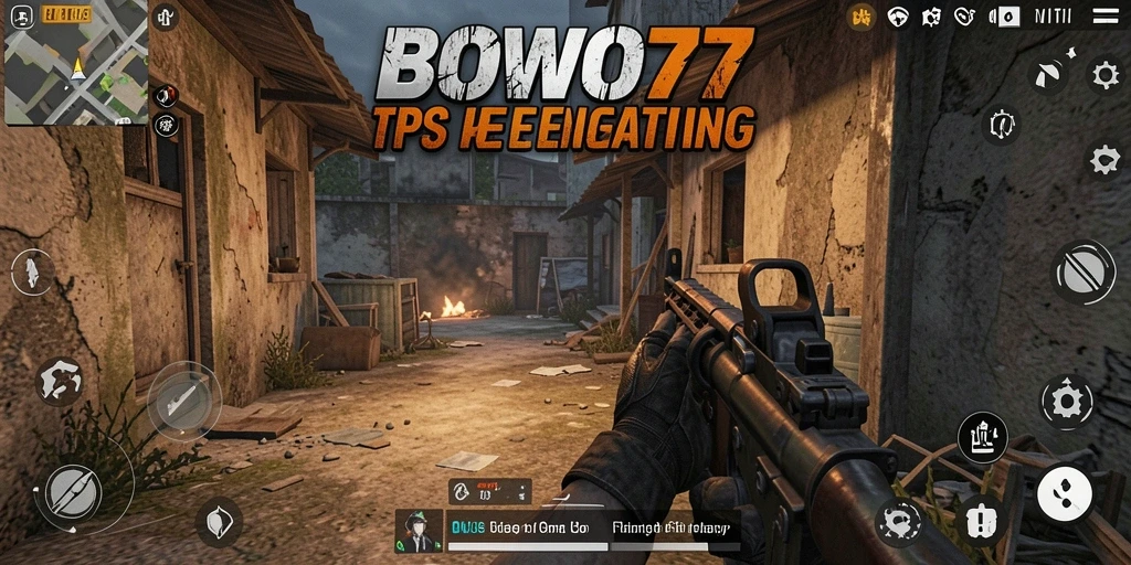 Screenshot BOWO77 menampilkan aksi intens permainan TPS.