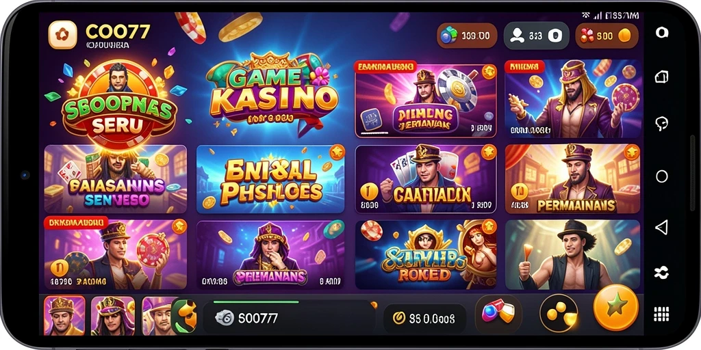 Tangkapan layar COO77 dengan gameplay Kasino yang menarik dan menantang.