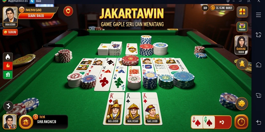 Gameplay menegangkan di JAKARTAWIN saat bermain Gaple.