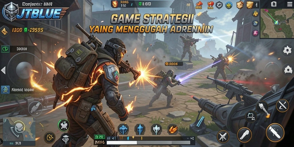 Tangkapan layar JTBLUE menunjukkan aksi strategi yang mendebarkan.