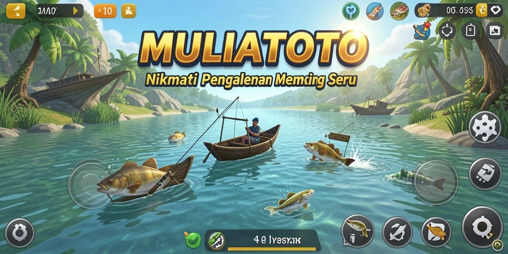 Screenshot MULIATOTO menampilkan aksi memancing yang seru dan grafis yang memikat.