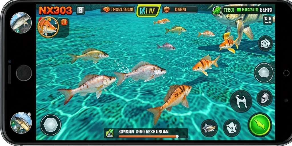 Gameplay seru Tembak Ikan di NX303 dengan banyak ikan yang bisa ditembak.