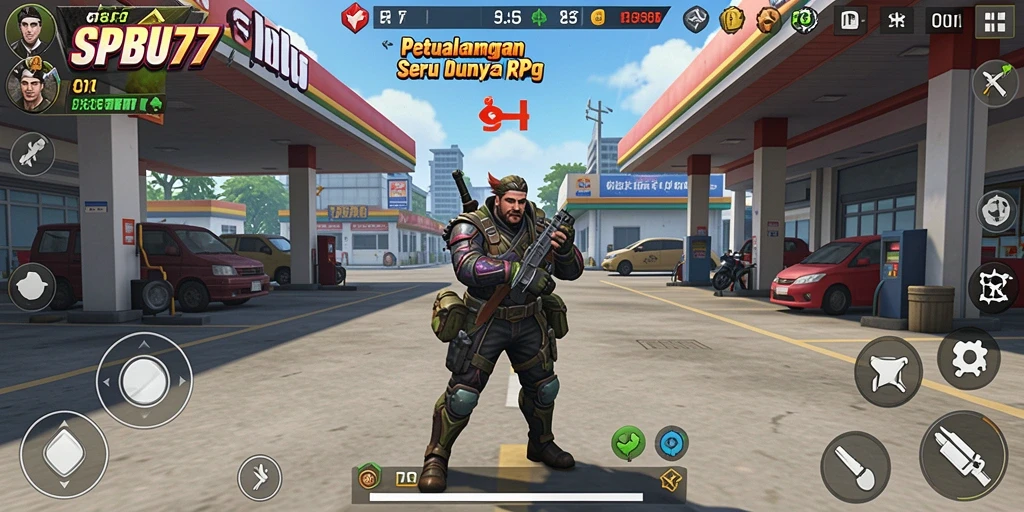 Tampilan gameplay seru dalam dunia RPG SPBU77.