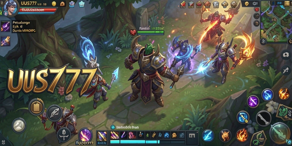 Tangkapan layar UUS777 menampilkan aksi mendebarkan dalam pertempuran MMORPG.