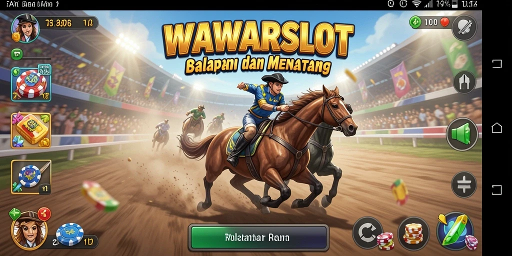 Tampilan gameplay balapan mendebarkan di WAWARSLOT.